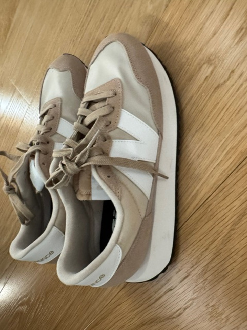 New Balance Beige & White Women's Sneakers